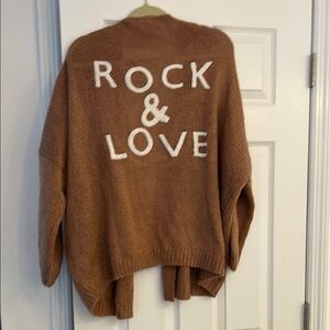 Elan Brown and White Cardigan with Relaxed Fit